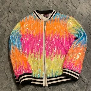 JoJo Closet Multicolor Sequin Bomber